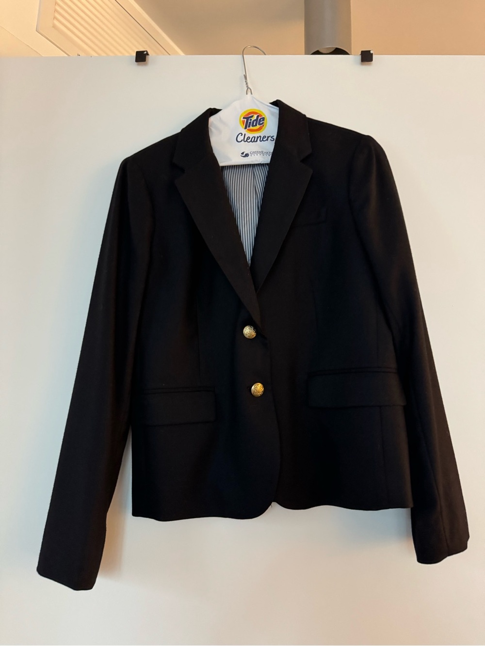 J. Crew Black Tailored Blazer with Gold Buttons